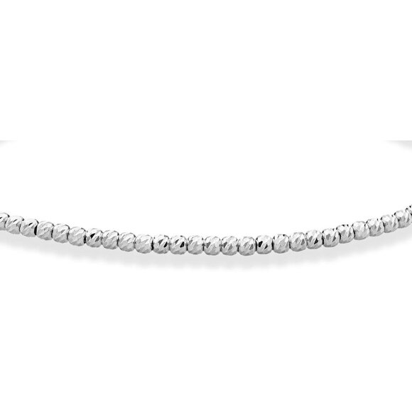 925 Sterling Silver, 18K Yellow Gold Plated Diamond-Cut 2.5mm Bead Ball Chain Br - Picture 3 of 5